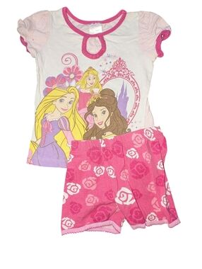 🌞4/20$ Vintage Disney Girls' Pink Princess Graphic Pajama Set